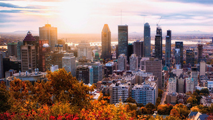 fall cityscape of Montreal, Canada