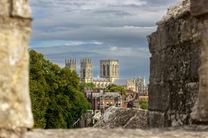 View of York minister through wall window