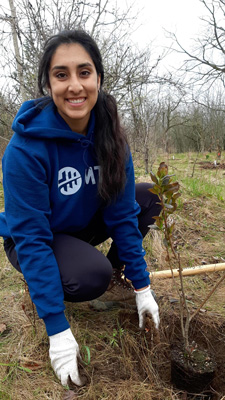 Kirpa Dhillon at the Laurentian tree planting event