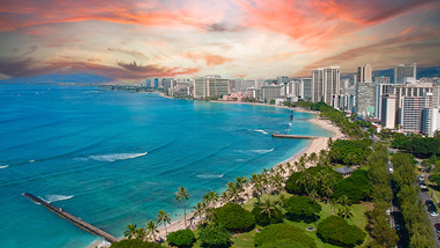 view of Pacific Ocean in Honolulu